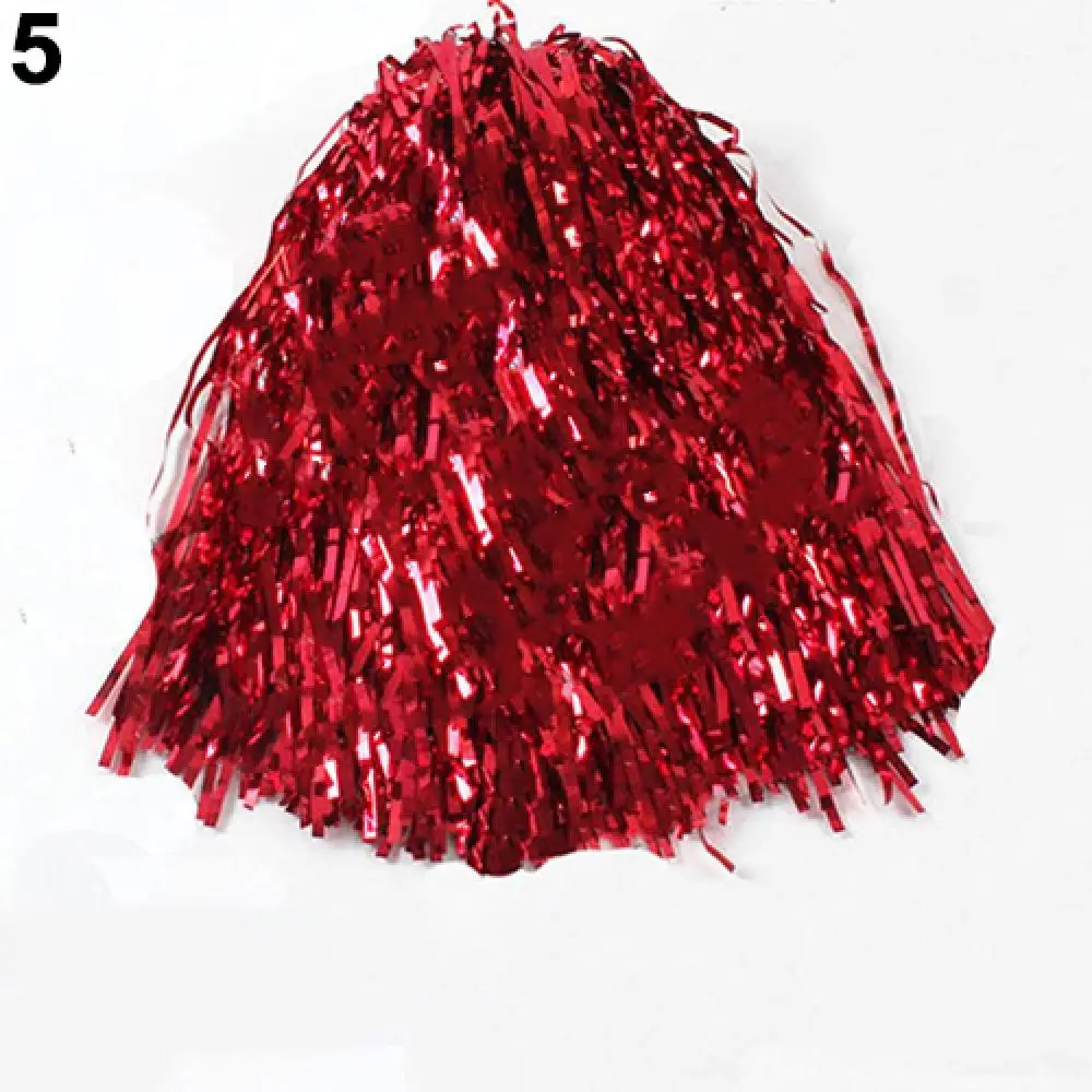 

1 Pcs Metallic Streamer Pompoms Cheerleading Cheering Pom Pom Ball Cheering Dance Decorator Club Sport Supply