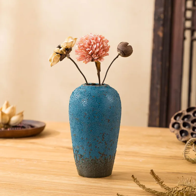

Rough pottery vase ceramic ornaments flower arrangement table rough pottery hydroponic Jingdezhen pottery pot teahouse home
