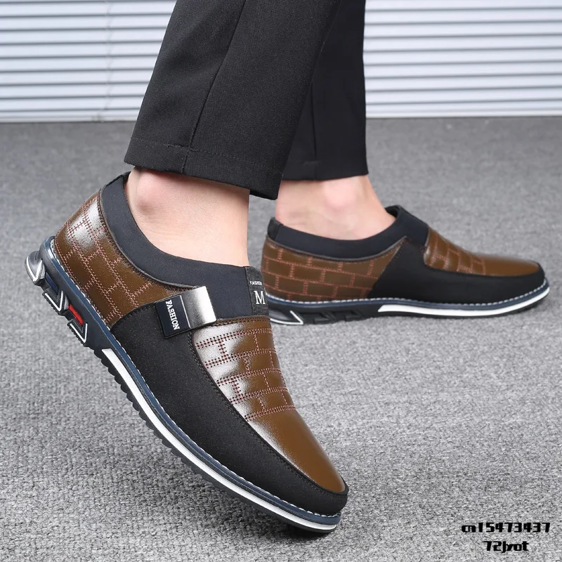 

Fashion Men Shoes Leather Breathable Increase Shoes Man Sports Walking Shoes Height Increasing Breathable Full Dress Commerce