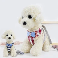adjustable pet dog cat gentleman button chest strap breathable pet vest small medium cat dog chest strap with traction rope
