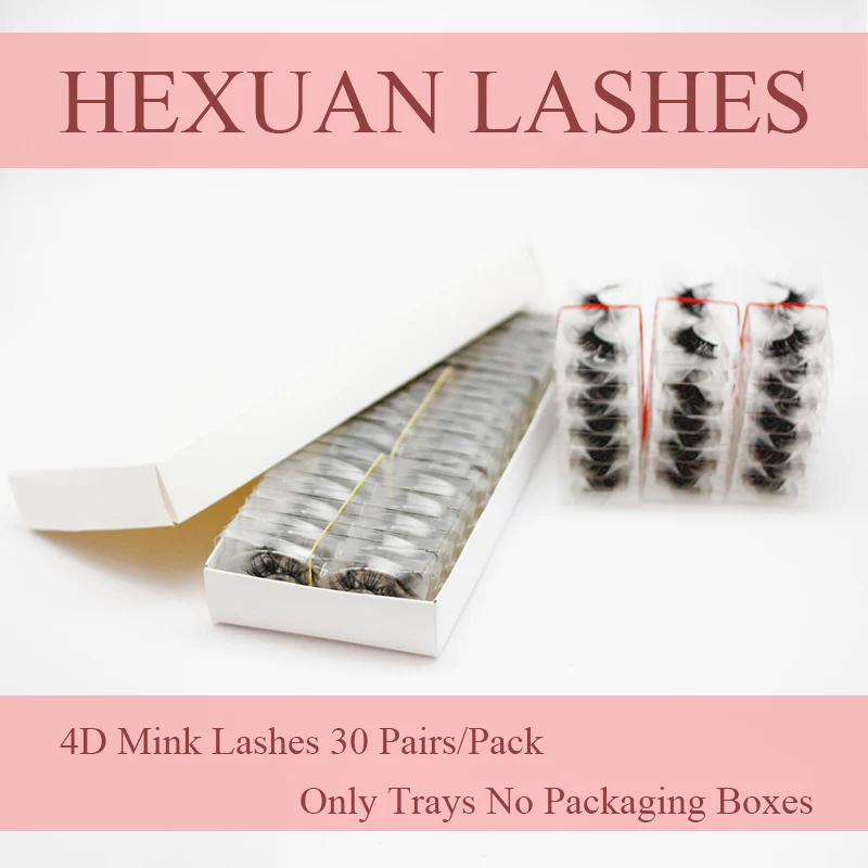 Hexuan ресницы оптом 30 пар/упак. 3D норковые с лотком без коробки 100% ручная работа