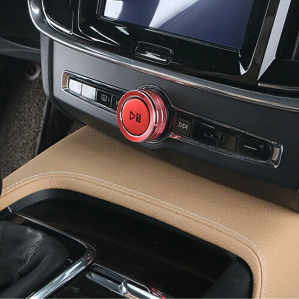 

2pcs Set Air Conditioning Button Trim For Volvo S90 2017-2021 Decoration Red Ring Durable