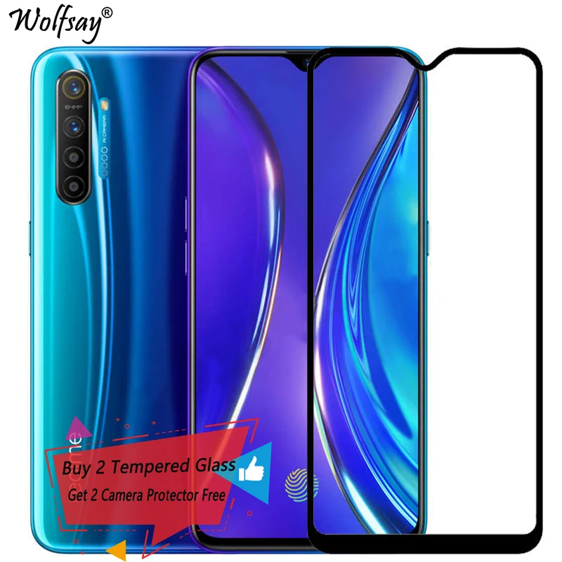 Cubierta completa de vidrio templado para Oppo Realme XT, Protector de pantalla, pegamento completo, vidrio Protector para Oppo Realme XT X2, vidrio Real Me XT-0