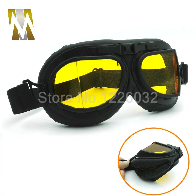 Черные солнцезащитные очки с янтарными линзами винтажные мотоциклетные