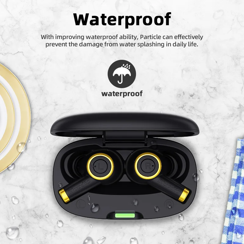 Bluedio Particle wireless earphone Bluetooth-compatible waterproof earbuds sport headset with charging box | Электроника