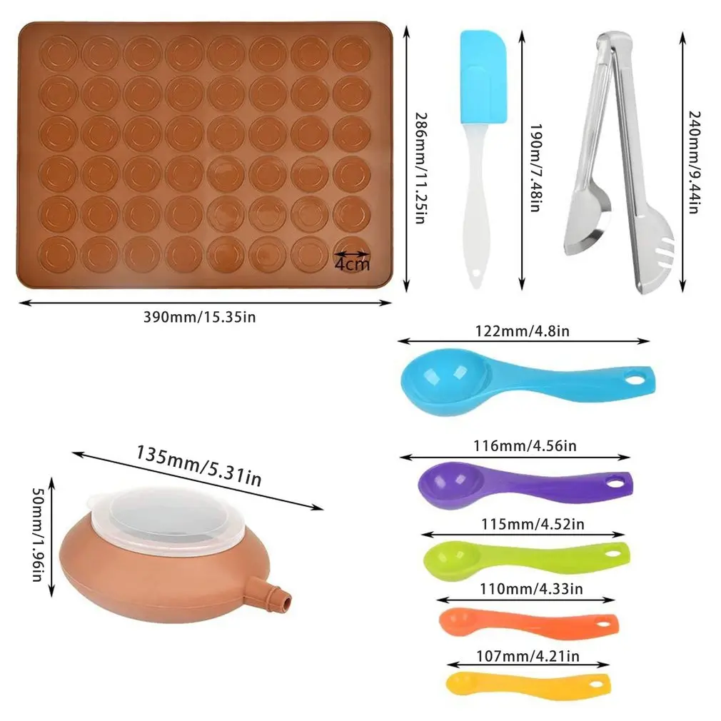 

22pcs/set Children's Kitchen Baking Set Macaroon Non Stick Silicone Cake Baking Pad Set Cake Decoration