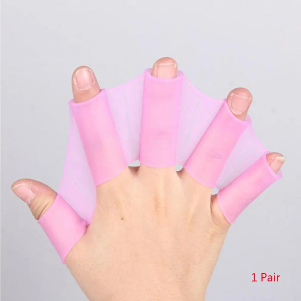 

1Pair Hot Sale Unisex Frog Type Silicone Girdles Swimming Hand Fins Flippers Palm Finger Webbed Gloves Paddle Water Sports