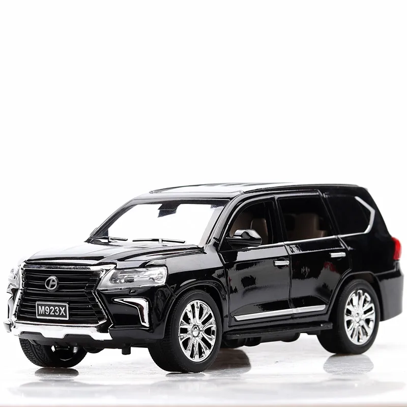 black no box 1/24 LEXUS LX570 Diecasts& Toy Vehicles модель автомобиля со звуком и светильник коллекция автомобилей игрушки для мальчиков подарок на день рождения - Цвет: black no box