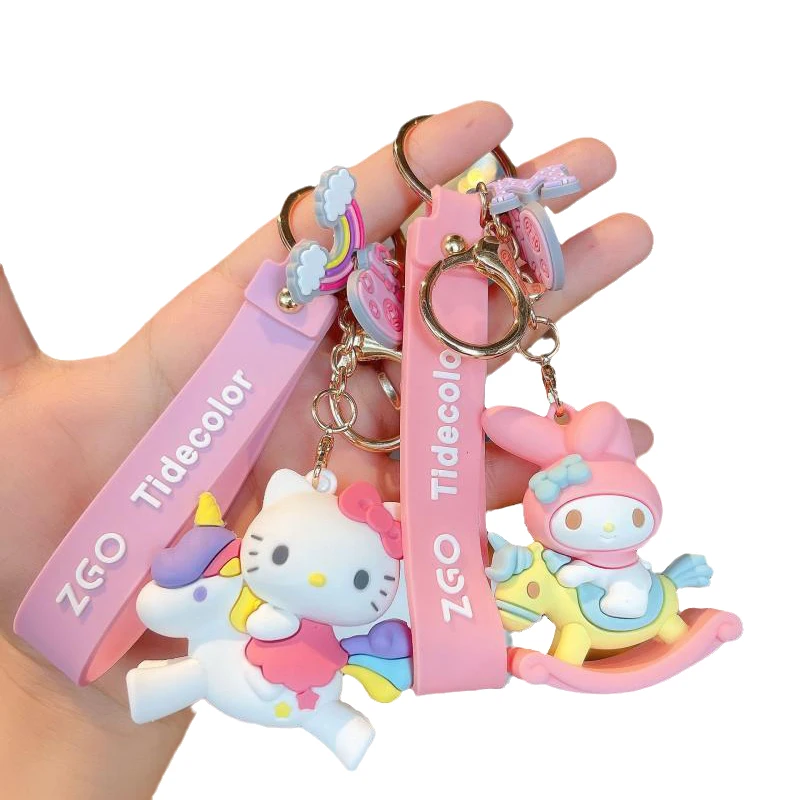 

Kawali Cartoon Unicorn My Melody Baby Cinnamorol Kitty Soft Little Twin Stars Hello Kt Keychain Ring Decor Pendant Doll Girl Toy