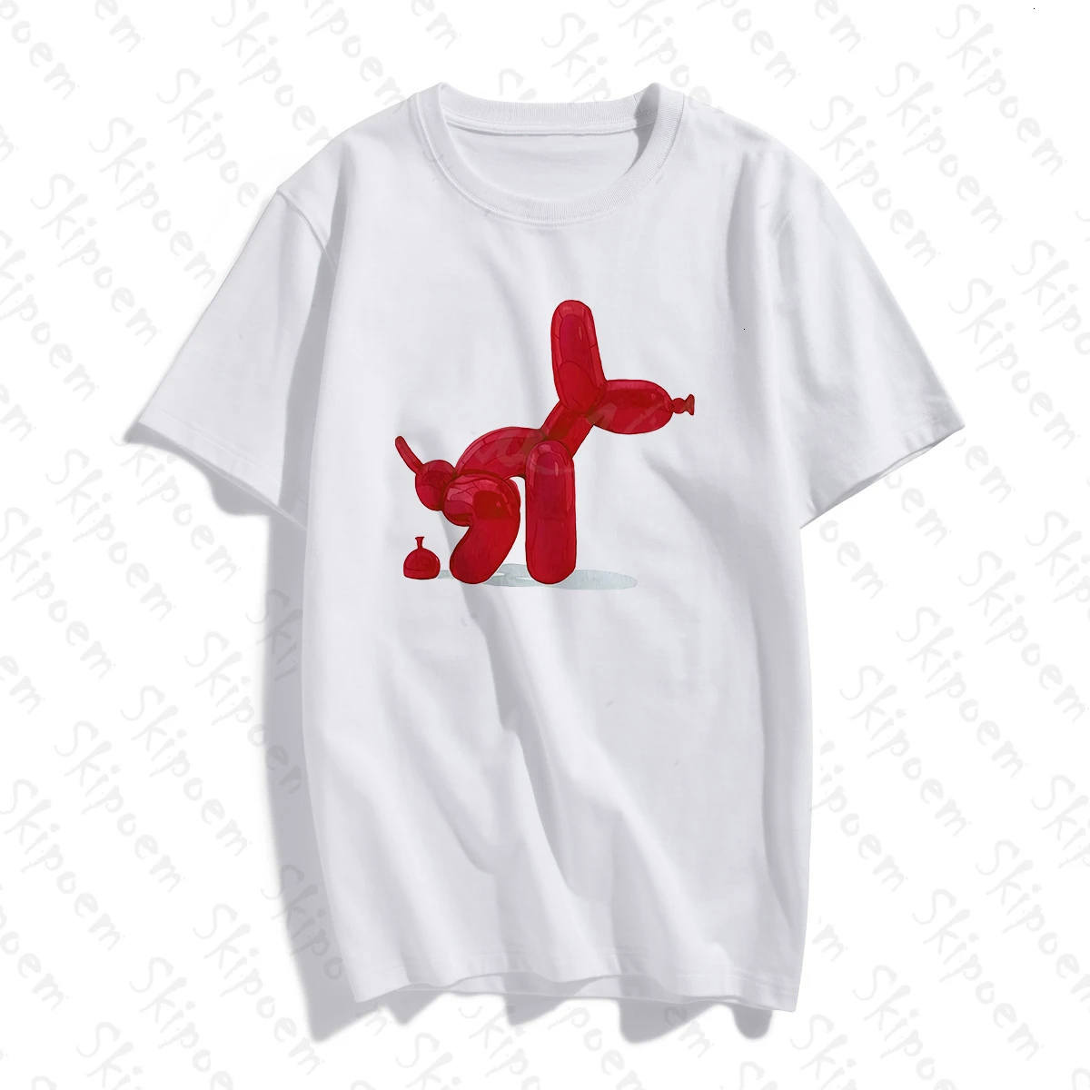 

Футболка женская с забавными воздушными шарами и собакой, милая хлопковая футболка с коротким рукавом в Корейском стиле, в стиле Харадзюку, ...