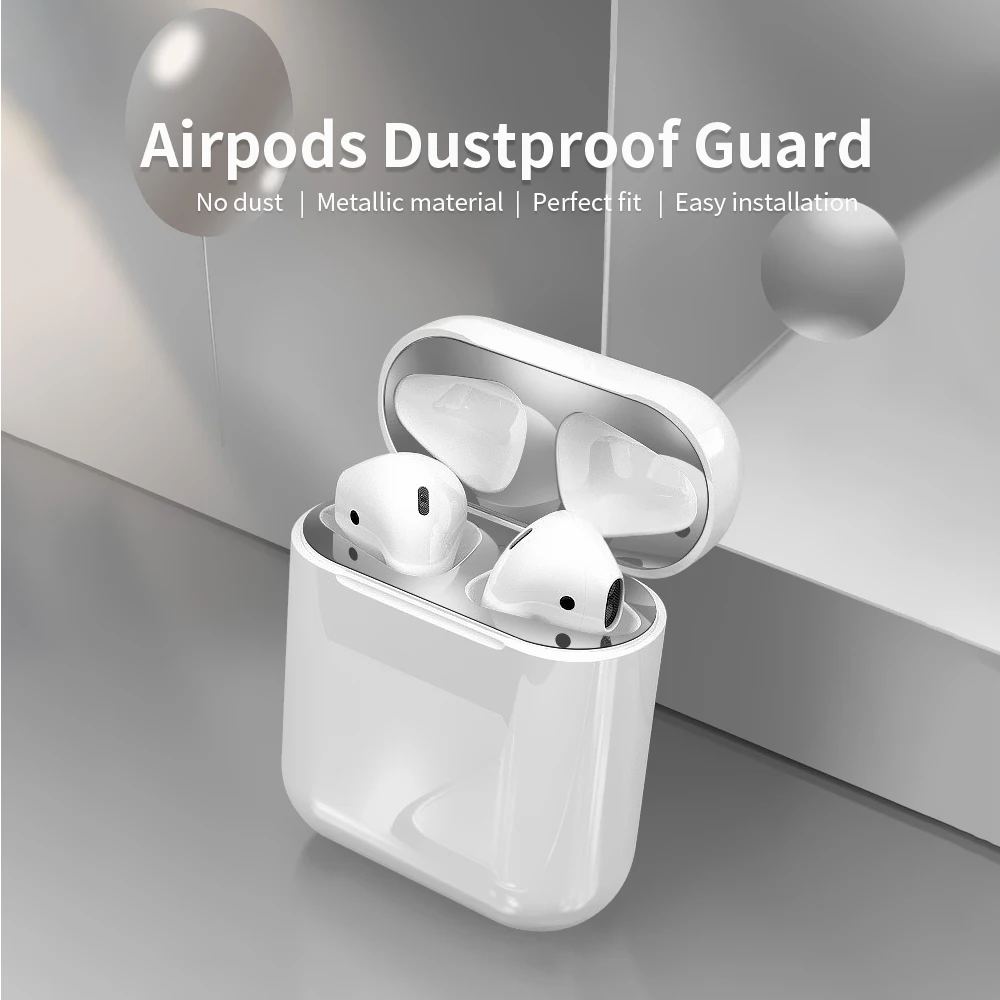 Пылезащитная пленка для Airpods 1 ультратонкая металлическая наклейка пылезащитная