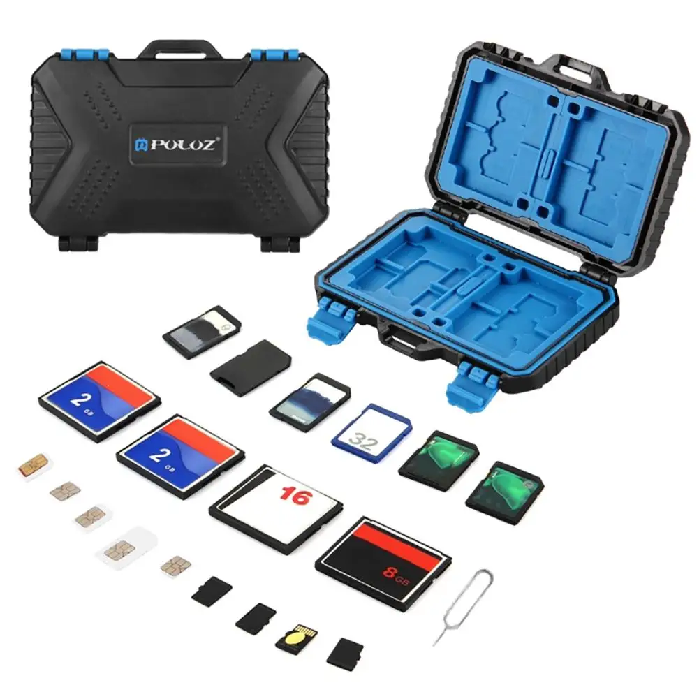 

Micro SD Card Holder SDXC Camera Storage Card Case Waterproof Memory Card Anti-shock Suitcase for SD/ SDHC/ SDXC/ Micro SD