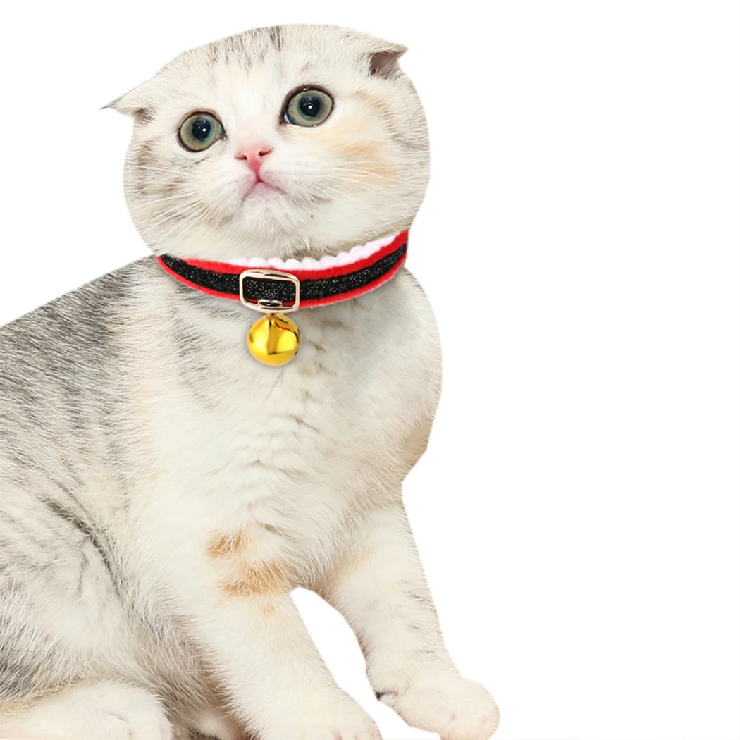 

1PCS Pet Collar Adjustable Glitter Bell Dog Collar Cat Collar Necklace Necktie Tie Cat Necklace Collar Pet Dress Up For Party