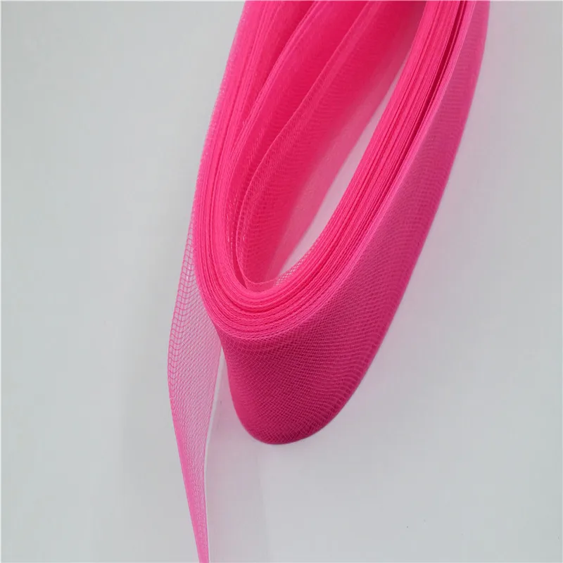 hot pink 3 см, 8 см, цветная плетеная ткань из конского волоса, Свадебный вуалет кринолин для платьев, шляп, аксессуары, 100 ярдов, мягкая жесткая ткань для выбора - Цвет: hot pink