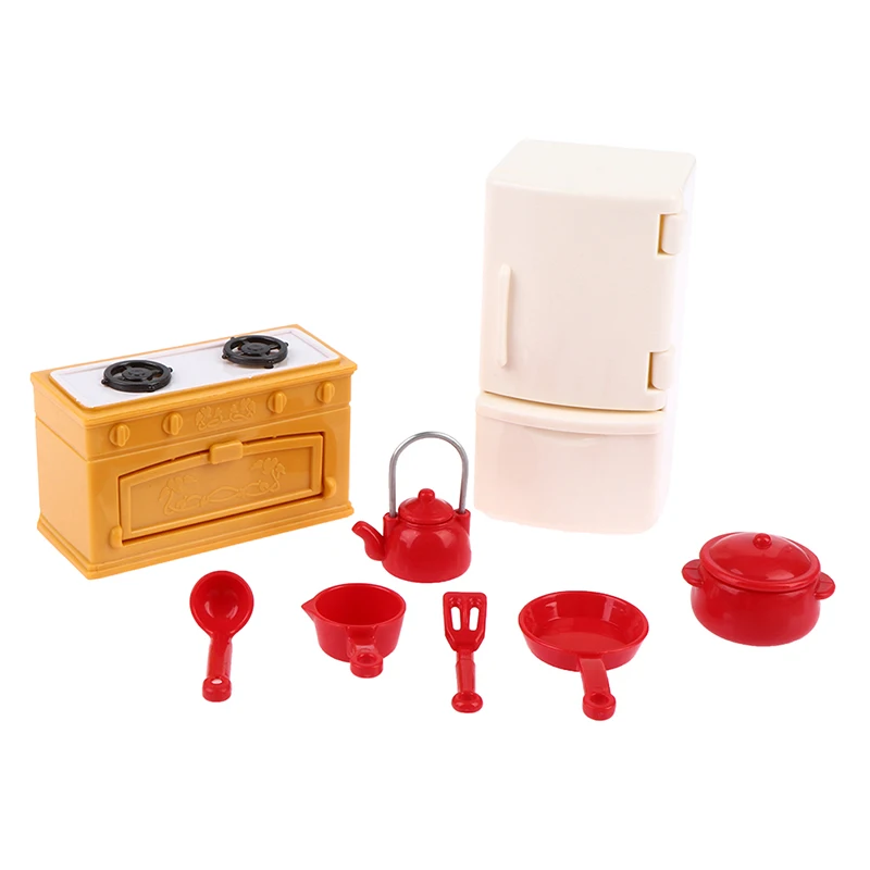 

8 шт./компл. Мини милый Креативный Новый кукольный домик 1:12 миниатюрная кухонная мебель аксессуары для кукольного домика Декор детские игру...