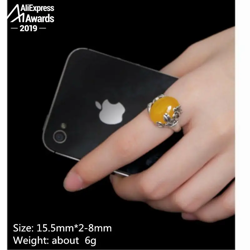 Женское Винтажное кольцо S925 NOT FAKE Israel из серебра 925 пробы с натуральным