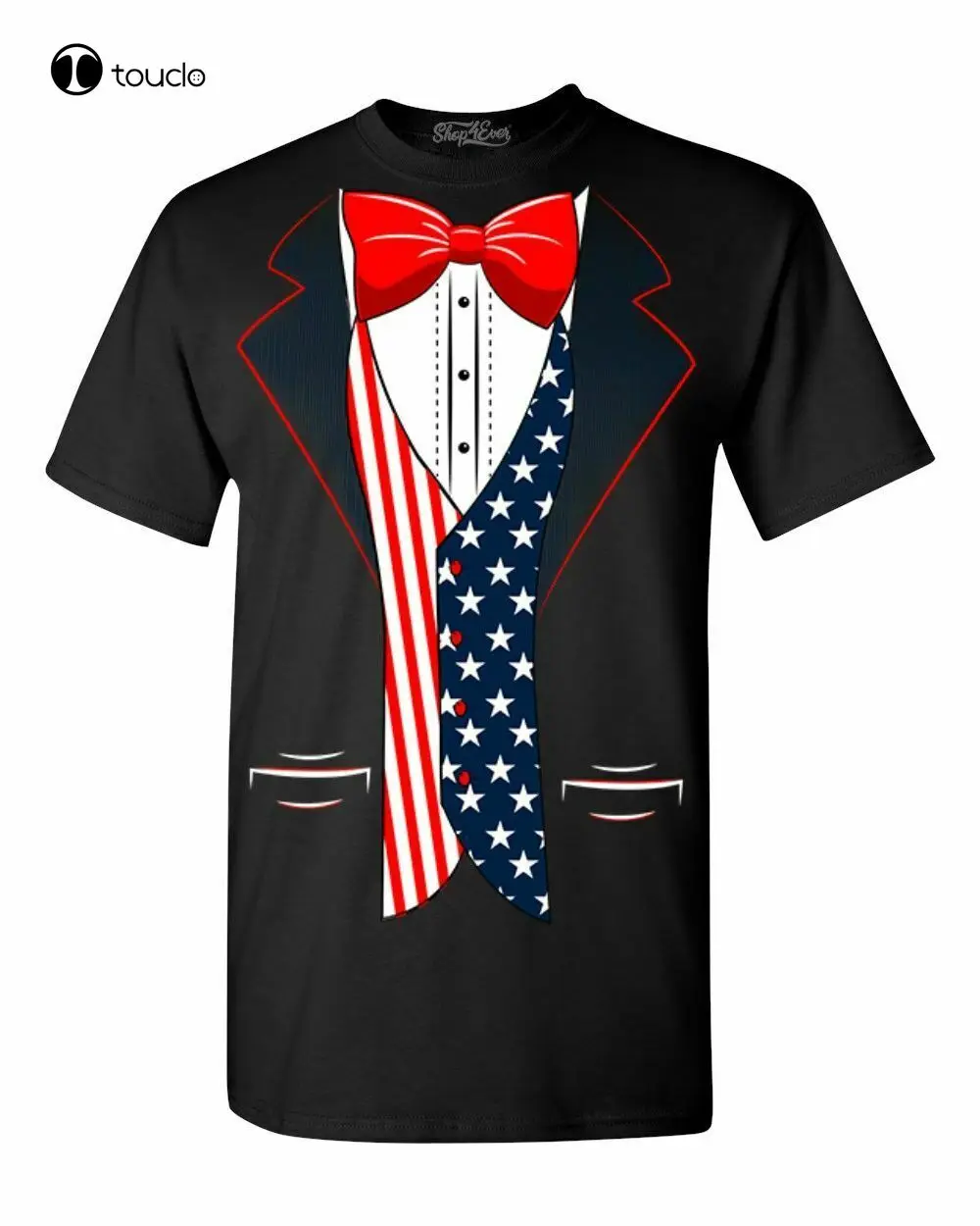 

Usa Flag Tuxedo T-Shirt American 4Th Of July Patriot Costume Shirts Tee Shirt