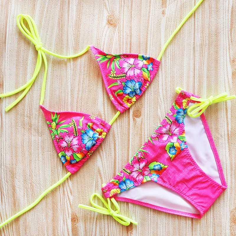 

Новинка 2021, популярный детский купальник с треугольным разрезом и принтом, бикини на бретелях, купальник принцессы для девочек