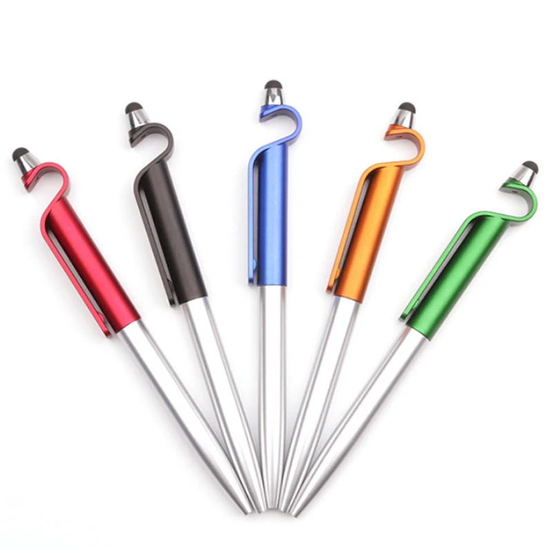 

Low MOQ Spot Plastic Multifunction 3 in 1 Mobile Phone Holder Touch Stylus Ballpoint Pen Customized LOGO Printing Available