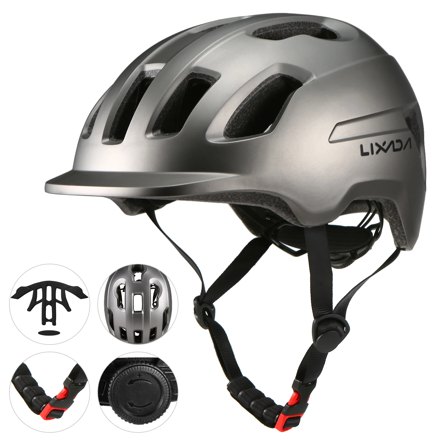 Велосипедный шлем Lixada с солнцезащитным козырьком дышащий регулируемый MTB