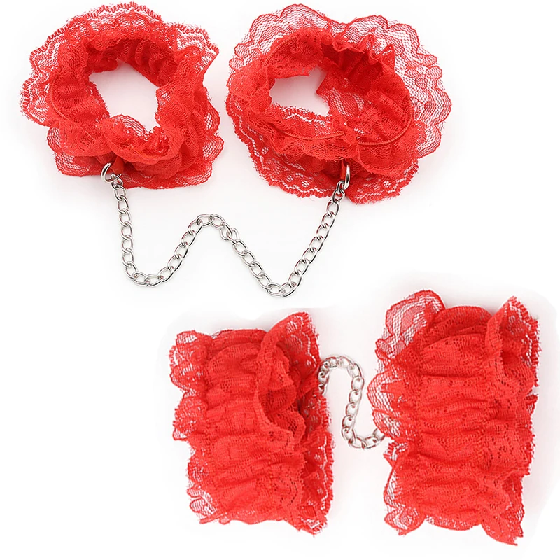 Кружевные наручники ножные браслеты эротические игрушки БДСМ бондаж женское