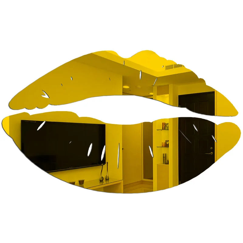 ПОЦЕЛУЙ губы зеркальные наклейки Губы Кристалл акриловые 3D декор сексуальная