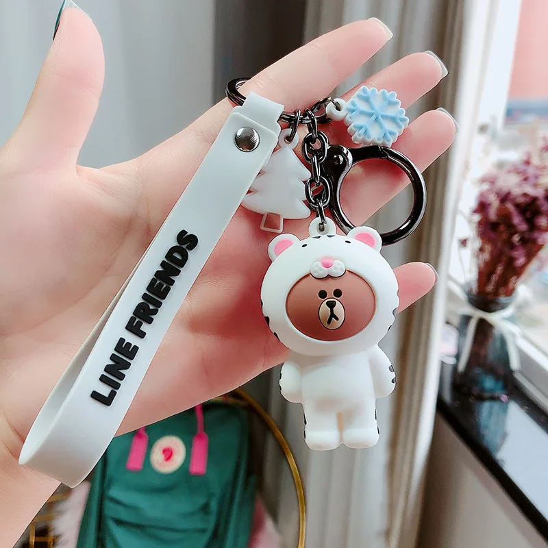 2020 Новая серия мультяшных джунглей Лисичка белая утиная цепочка ключей милый