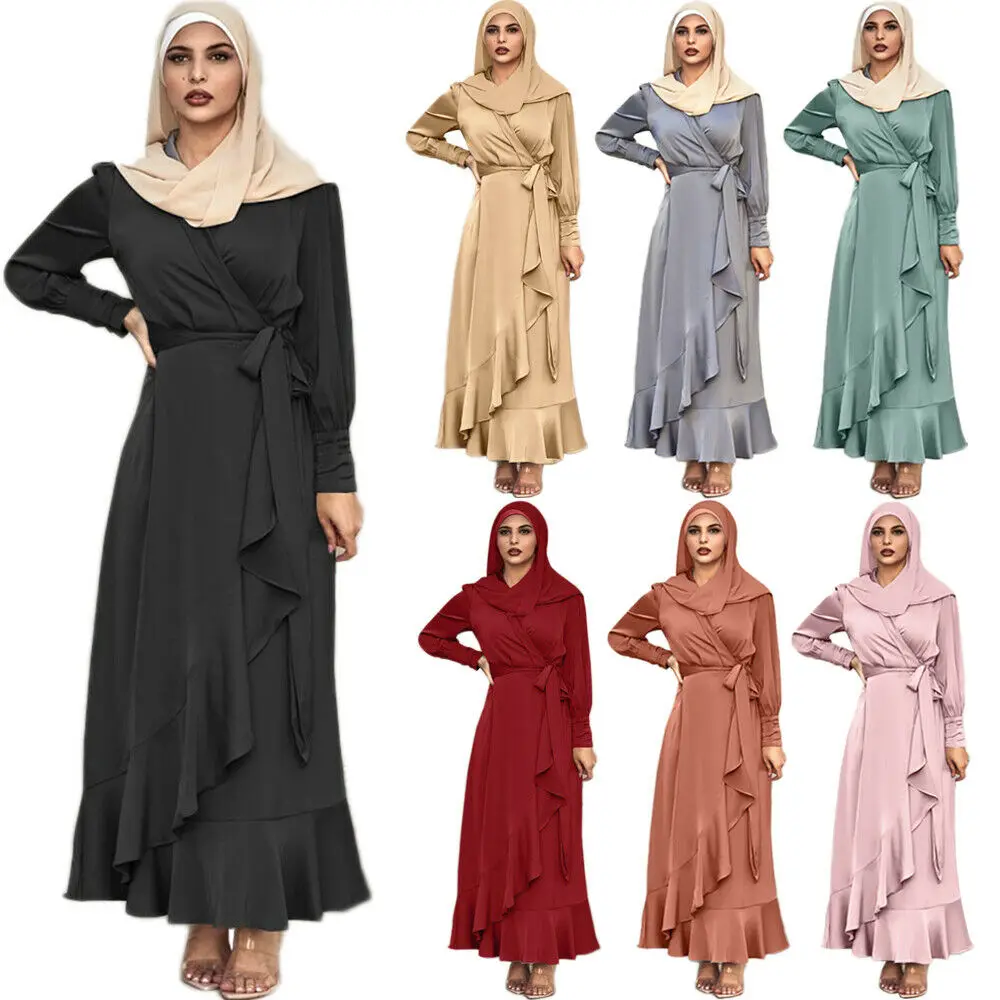 Рамадан ИД, мусульманский хиджаб, платье для женщин, мягкая шелковая атласная Abaya, яркая одежда, мусульманская одежда, женская одежда Djellaba