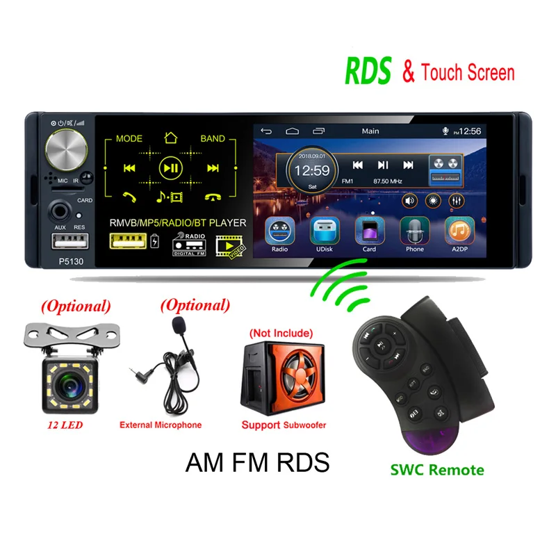 4 &quotHD Автомагнитола RDS медиа MP5 плеер Bluetooth 1Din Авторадио сенсорный экран FM