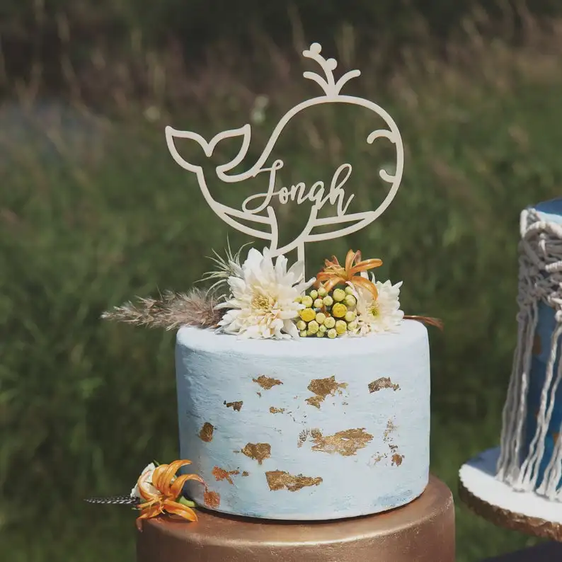 Под морем топпер для торта с Китом пляжный Топпер персональный на день