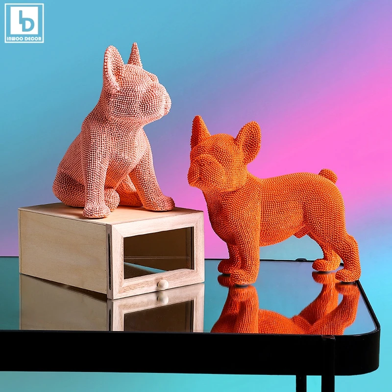 

Креативная красочная фигурка животного в виде собаки, украшения для гостиной и офиса, поднос для украшения дома