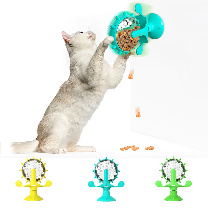 

Leaking Cat Toy Interactive Rotatable Wheel Toy for Cats Kitten Dogs Rotating Turntable Slow Feeder Pet Products Accessories