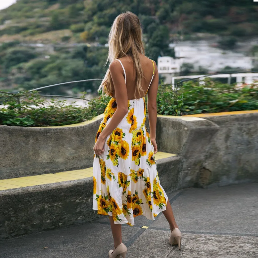 Женское длинное платье макси праздничное летнее пляжное без рукавов с разрезом и