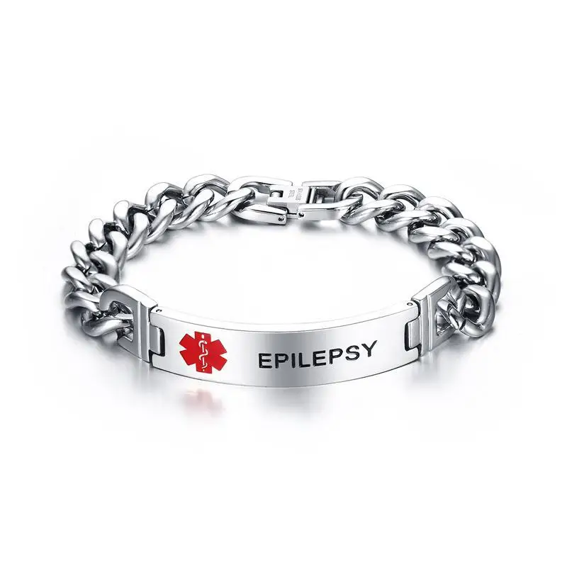 Персонализированный медицинский браслет с гравировкой для мужчин из титановой стали с тегом AUTISM - ювелирное изделие напоминающее о неотложной помощи.