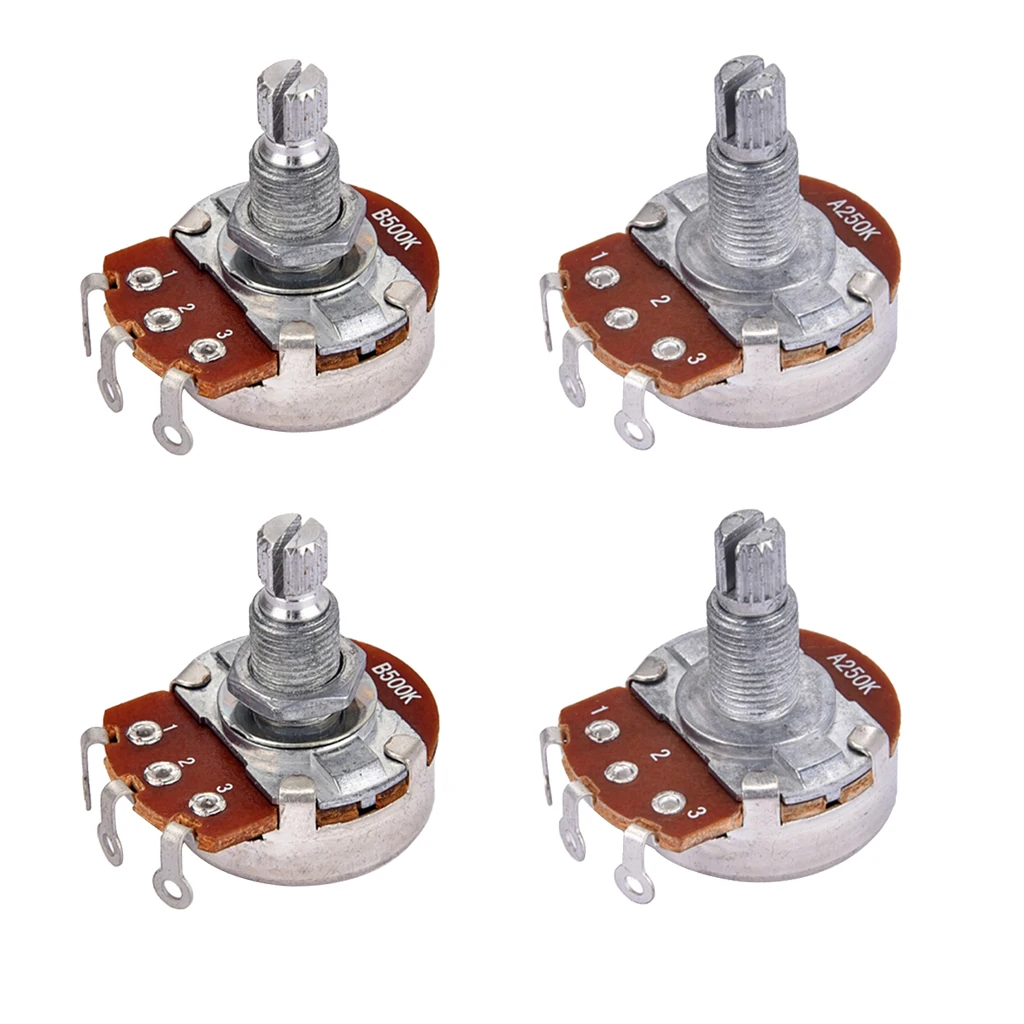 4pcs alpha a250kb500k potentiometer töpfe für elektrische gitarre ersatz free global shipping