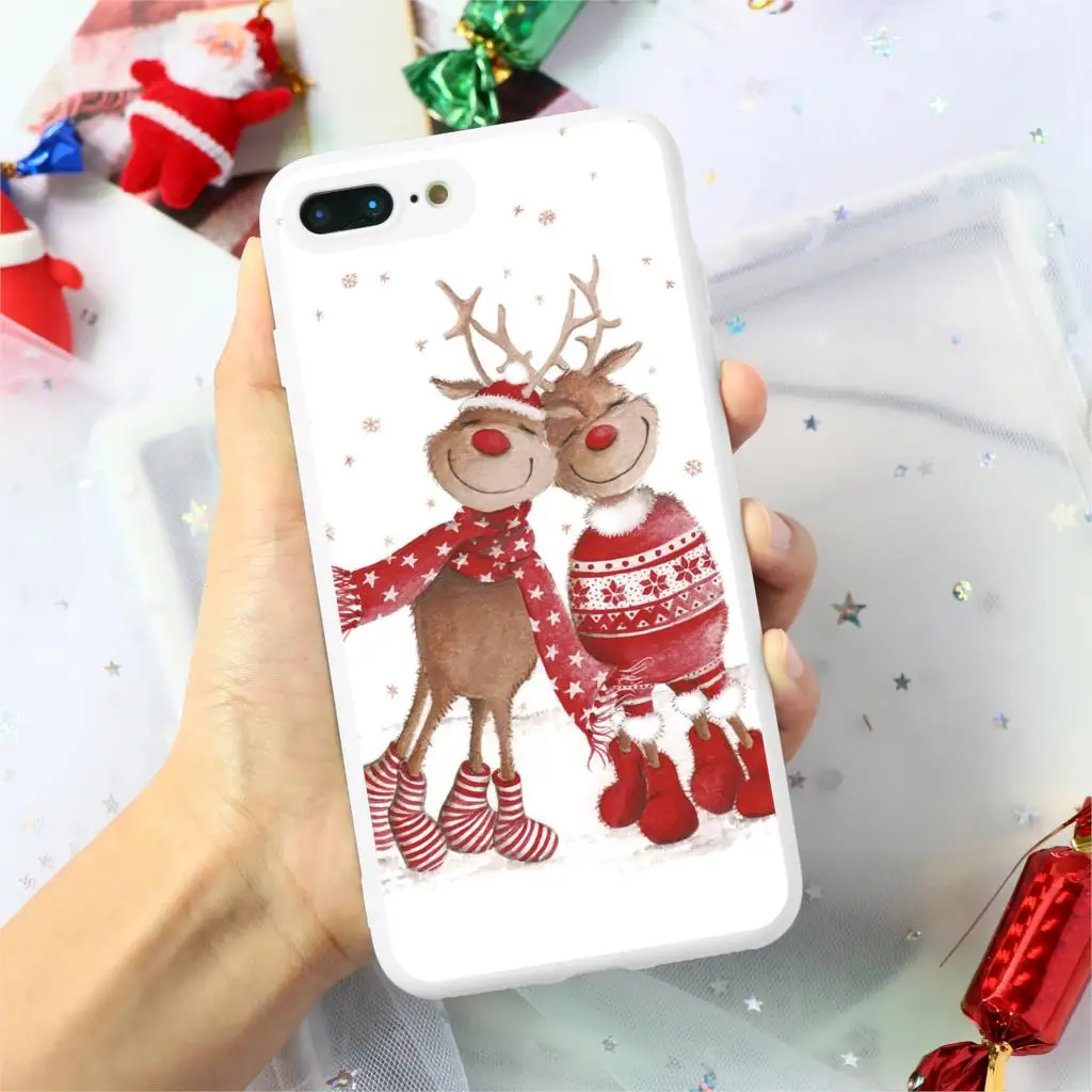 Kbd7-sd2lu Мягкий силиконовый чехол из ТПУ с принтом Санта Клауса и оленя для iPhone 11 Pro 7 8 6 6S Plus XR X XS Max 5 5S SE чехол-накладка - Цвет: Kbd7-sd2lu