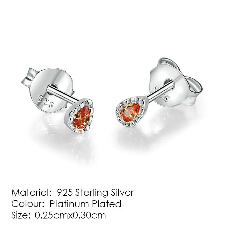 yellow stone Высокое качество, капли воды, Настоящее серебро 925 пробы, серьги-гвоздики, S925 модное ювелирное изделие для женщин, подарок для девушек EY195 EY196 - Окраска металла: yellow stone