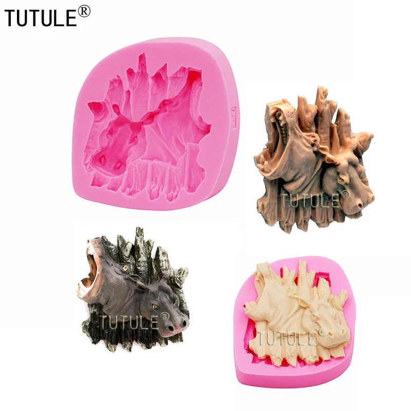 Силиконовая форма бегемота помадка жвачка паста для торта полимерной глины
