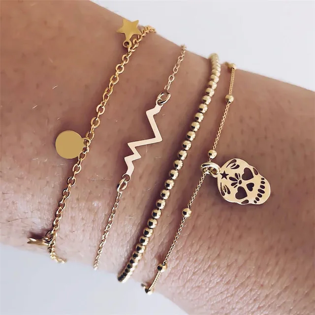 3748 30 стилей, серебряное золото, Boho Tassel, корпус лотоса, сердце, браслеты с колокольчиками для женщин, кристалл, камень, цепочка и звено, браслеты для девочек, ювелирные изделия - Окраска металла: 3748