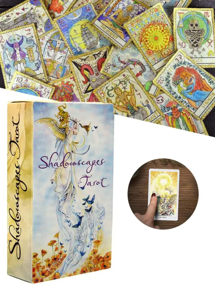 8PCS/Set Flower Shadow Tarot Cards English Divination Love Business Ebook To Guide Game For Women Family Party | Спорт и развлечения