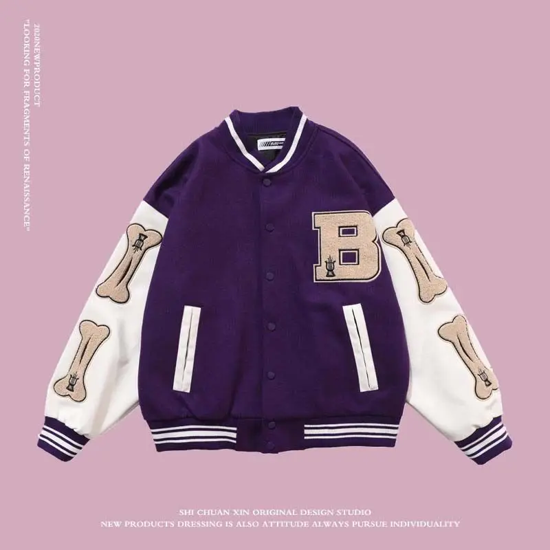 

Womens Baseball Jackets High Street Hip Hop Coats Uniforms Casual Coat Loose Stitching Jacket Street Tops Y2k Tokyo