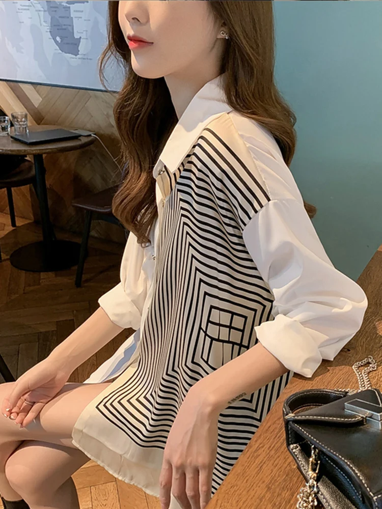 

2021 Spring New Irregular Shirt Women's Design Shirt Loose Long Sleeve Top