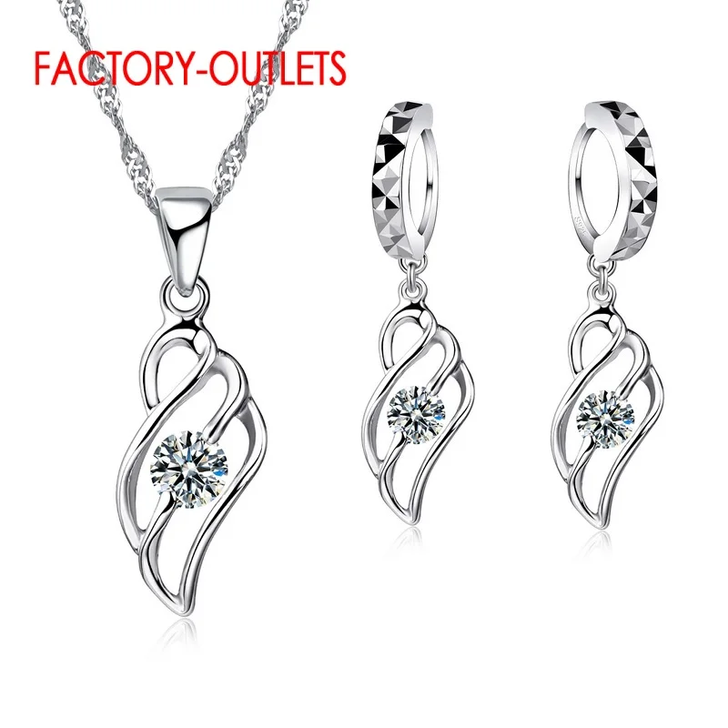 Ожерелье и серьги-кольца из серебра 0 01 пробы с фианитом | Украшения аксессуары