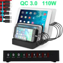 Multi USB Charger 8 Ports QC 3.0 Fast Quickly Charger For Iphone 8 X 11 Pro MAX Samsung S10 iPad 6 Port Carregador Dock Station