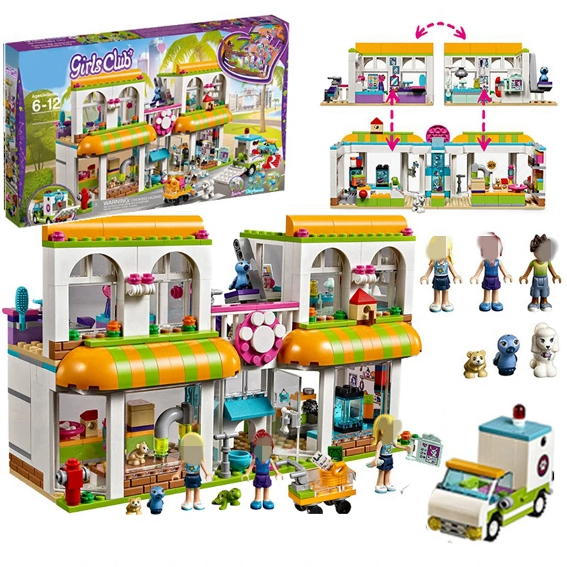Heartlake City Pet центр совместим с Legoinglys Friends 41345 Shop строительные блоки креативное
