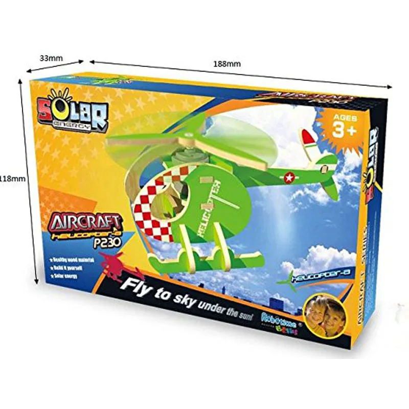 Solar Energy DIY Kit Aircraft Wooden Plane Model Educational Toys for Child's Gifts | Игрушки и хобби