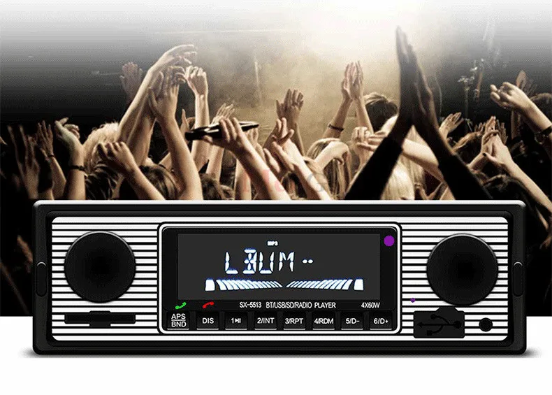 MP3 аудио стерео 4X50W плеер Handsfree Bluetooth Автомобильный Радио 12V In-dash 1 Din FM Aux вход