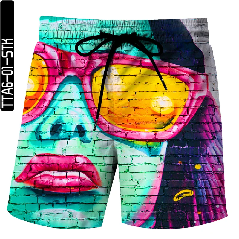 

2021 new summer 3D digital printing shorts high-quality beach pants personality elements popular new trends hip-hop style printi