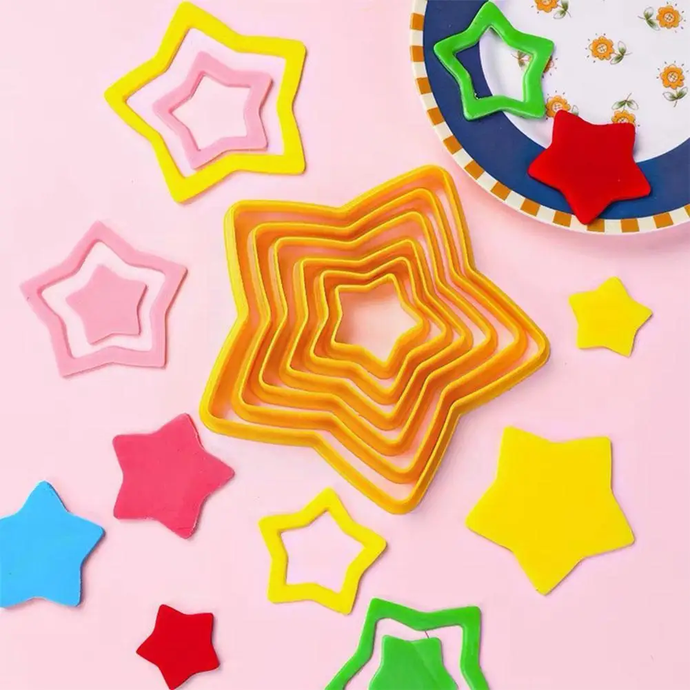 

6 шт./компл. форма для печенья в виде рождественской елки, Рождественская звезда, печенье «сделай сам», пластиковое печенье в форме цветка се...