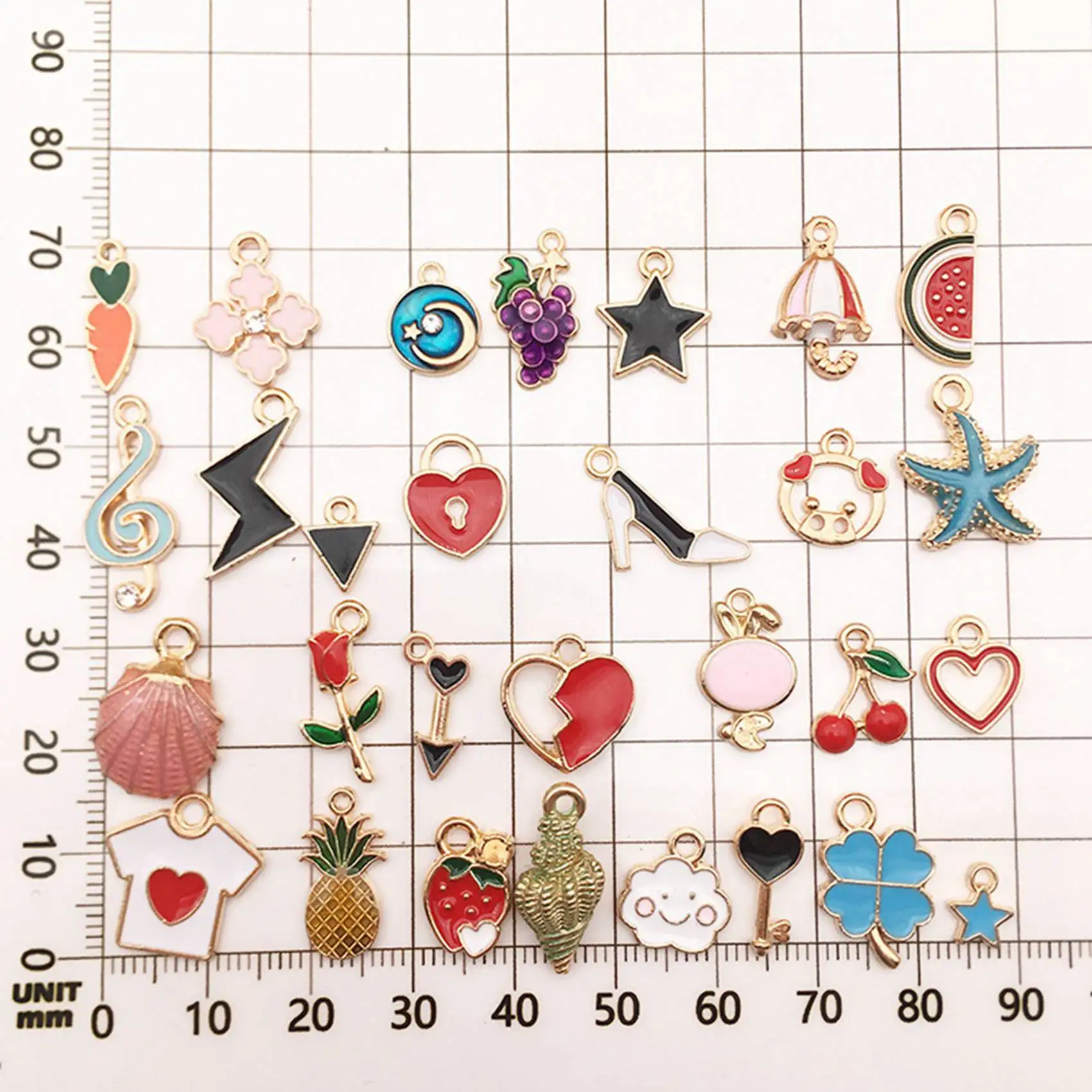 

Alloy Drop Oil Jewelry Pendant 30 Drop Oil Alloy Pendant Set with 31 Kinds of Set Drip Oil Alloy Pendant